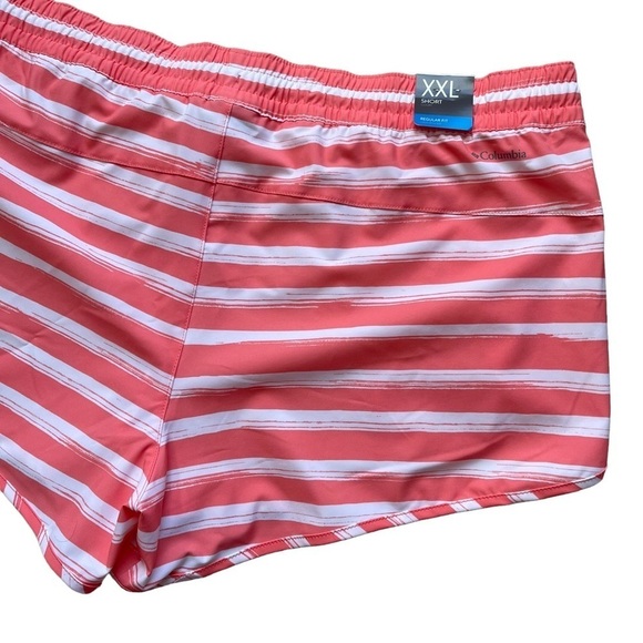 Columbia Women’s Bogata Bay Stretch UPF 50 Print Shorts Size XXL Coral Stripe - Picture 7 of 9